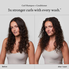 Living Proof Curl Shampoo rinse reveals clean, residue-free strands for bouncy curls.