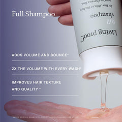 Living Proof Luxurious lather closeup highlighting uplifting fragrance and rich cleanse.