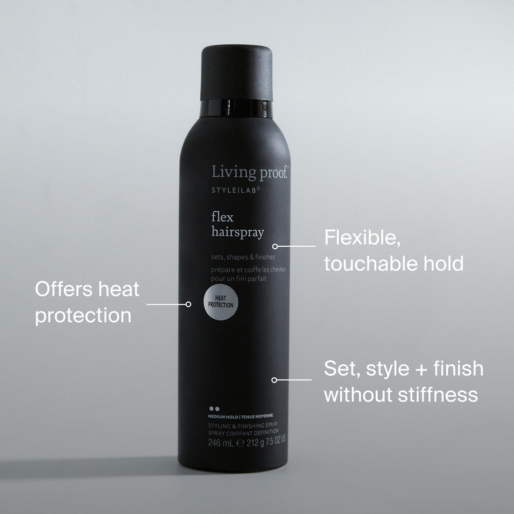 Living Proof Style Lab Flex Hairspray brushable and layerable for reworkable looks