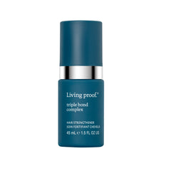 Living Proof Triple Bond Complex leave-in bottle close-up for stronger, healthier-feeling hair.