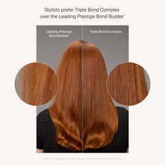 Living Proof triple bond complex packaging front view highlighting all hair types compatibility.