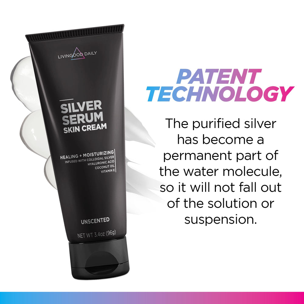 Livingood Daily Silver Serum Skin Cream texture appears rich yet non-greasy