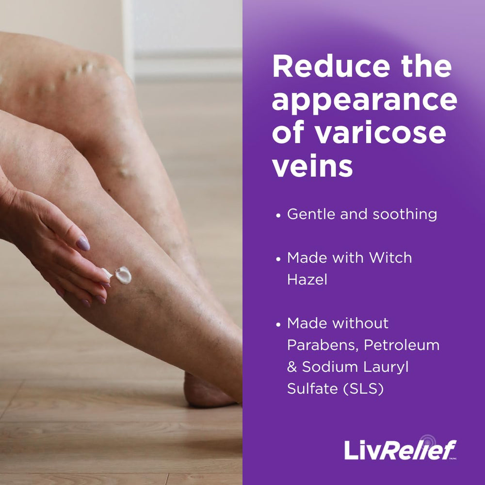Application scene with LivRelief cream penetrating skin to deliver actives.