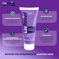 Close-up of LivRelief cream texture, fragrance-free and gentle.