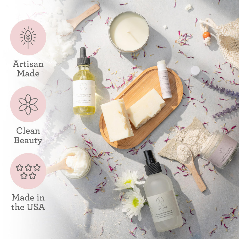 Lizush lavender body oil for hydrating skin and calming scent