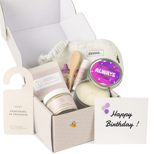 Lizush lavender candle creates calming ambiance for relaxation.