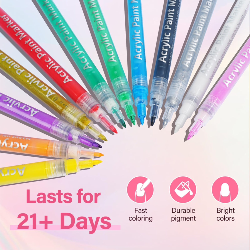 LKE nail art pens used to draw intricate patterns with clean precision.