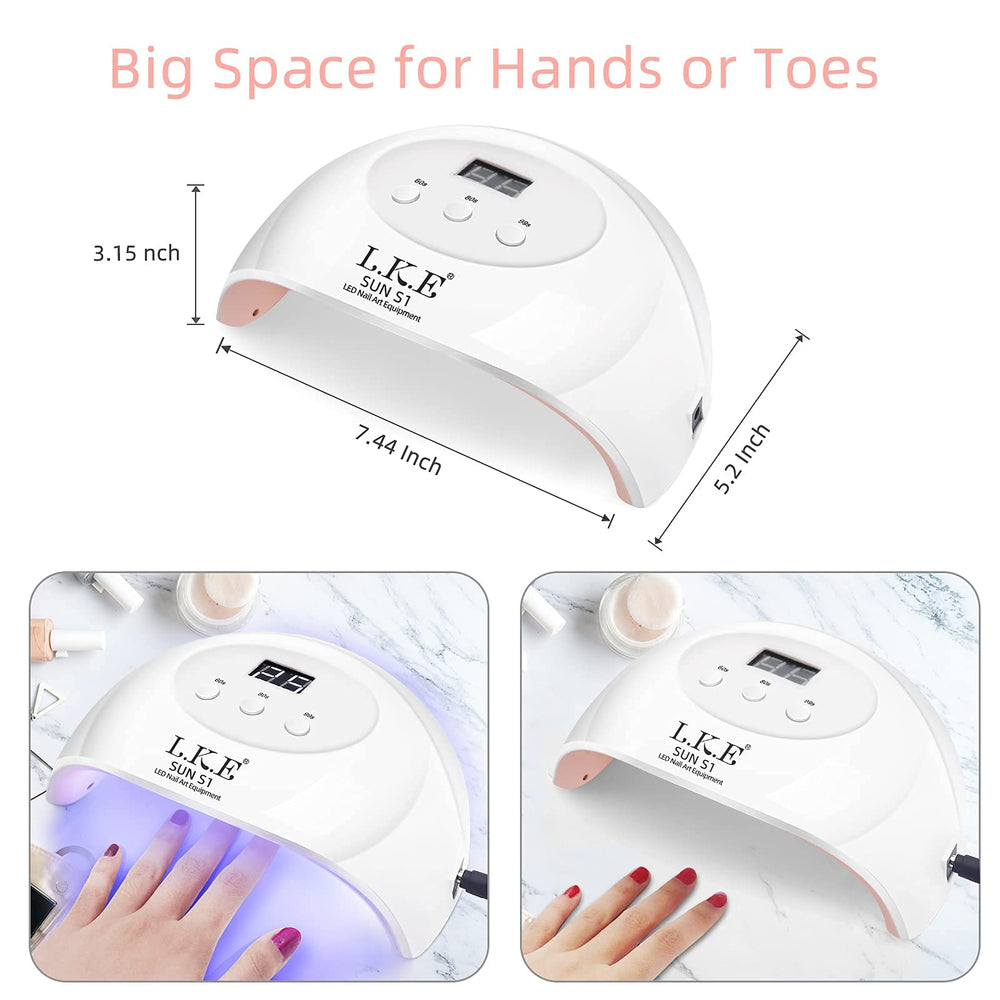 LKE UV LED Nail Lamp LCD display shows remaining time clearly.