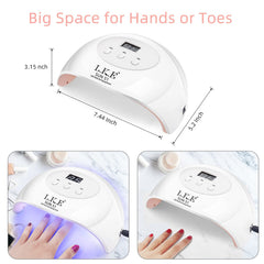 LKE UV LED Nail Lamp LCD display shows remaining time clearly.