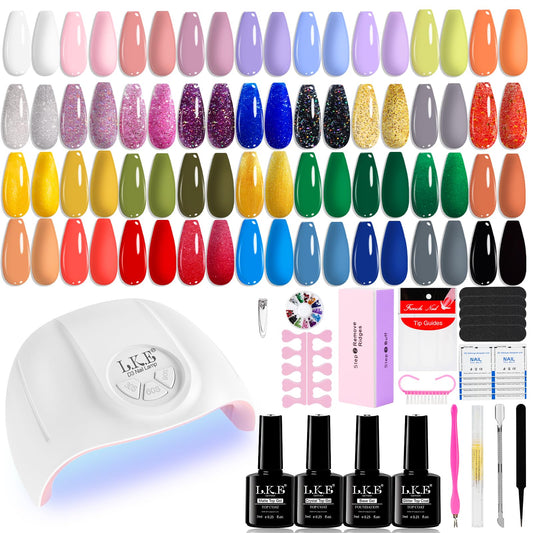 LKEE gel nail kit setup shows all-in-one manicure tools for at-home use