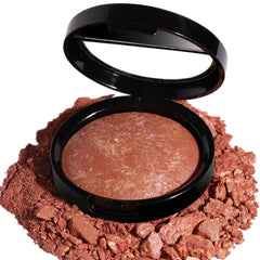 llasido baked bronzer rusty maple compact showcasing warm contour for medium to deep skin
