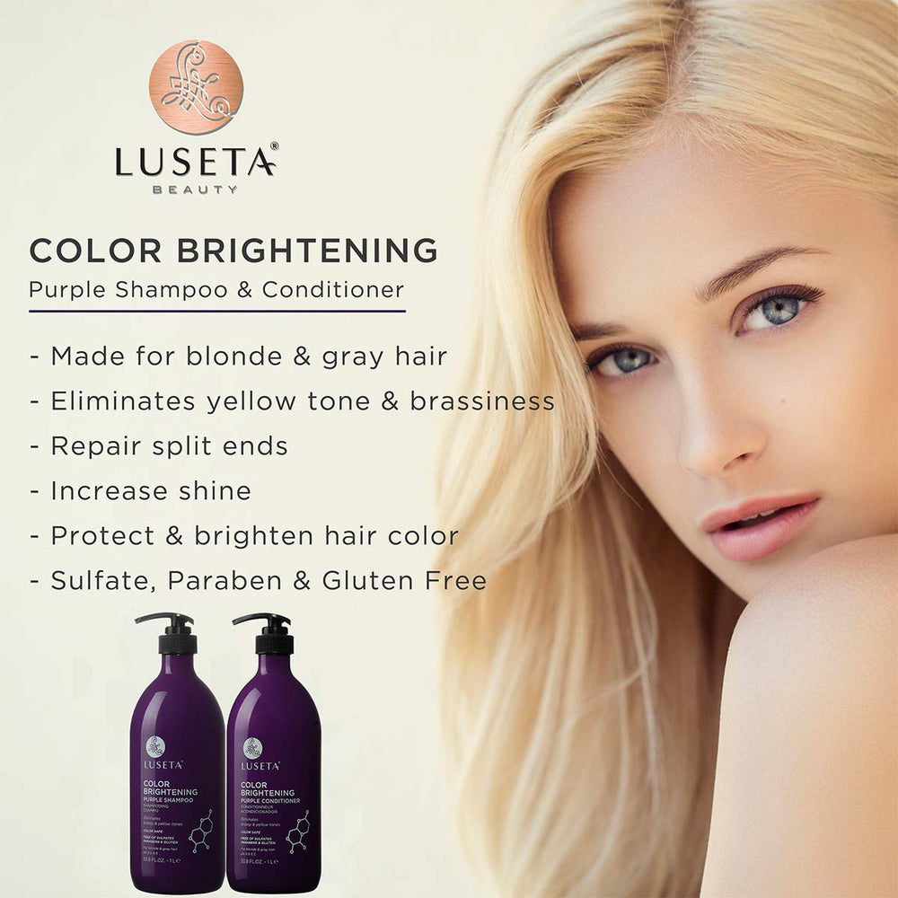 L LUSETA purple conditioner bottle featuring coconut oil for nourishing moisture
