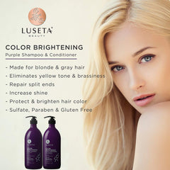 L LUSETA purple conditioner bottle featuring coconut oil for nourishing moisture