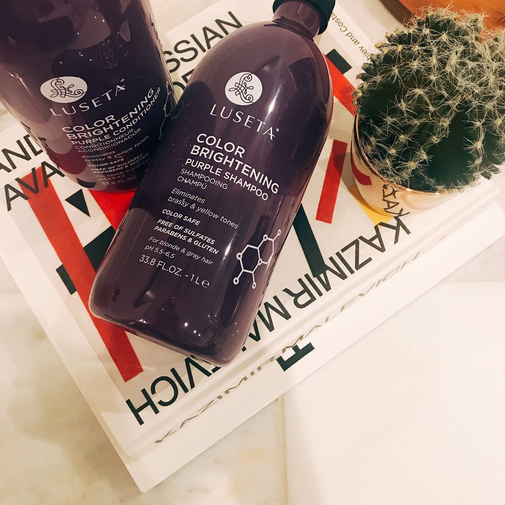L LUSETA color-neutralizing shampoo foam detail shows color correction potential
