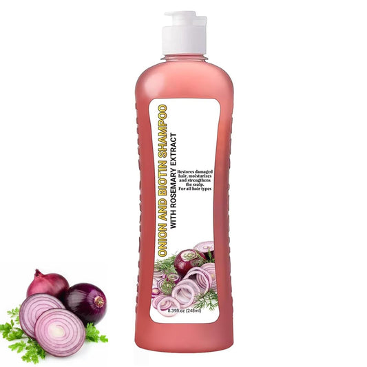 LMDGDS Onion Biotin Rosemary Shampoo bottle with premium packaging and soft hair promise.