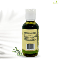LO+NATURAL rosemary oil bottle highlights maximum concentration for hair nourishment