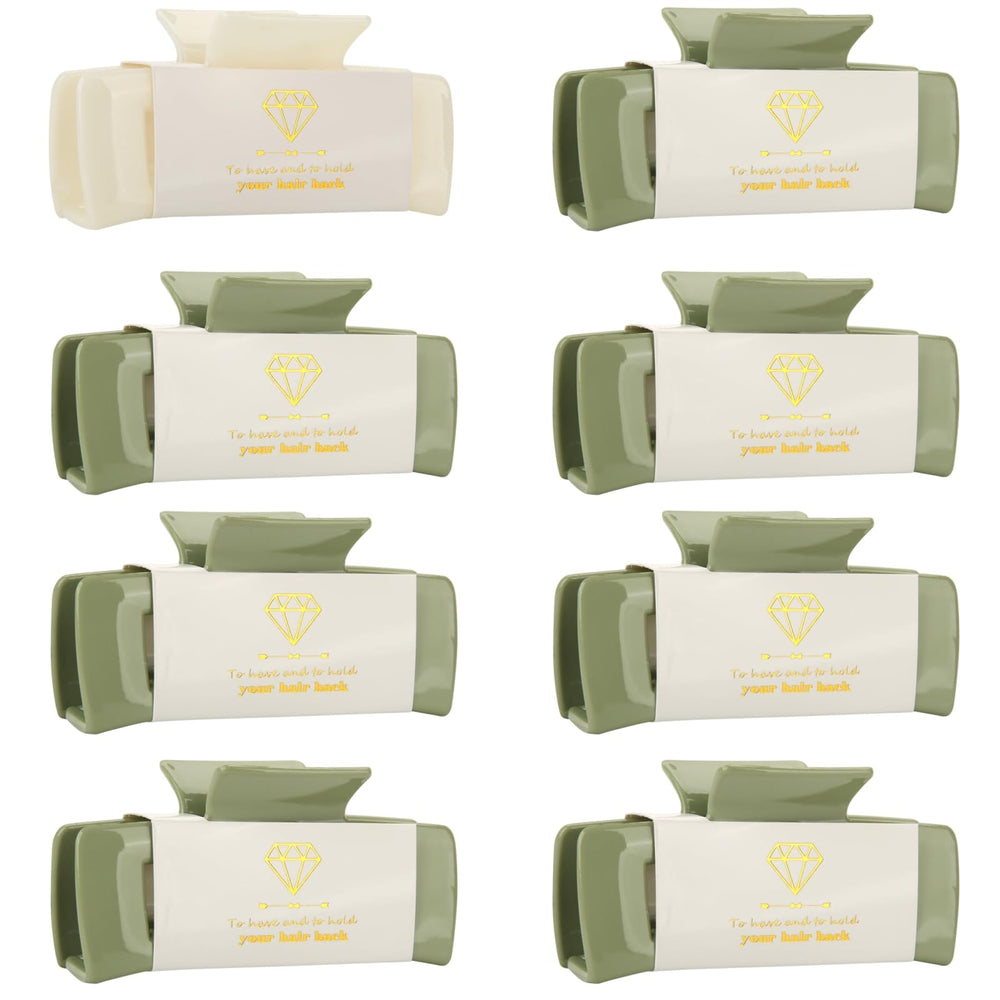 Loanzeg square hair clip in white, secure hold for thick hair.
