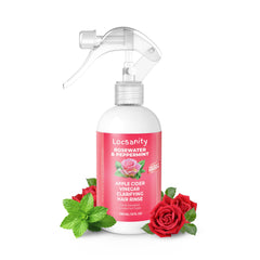Locsanity bottle with rosewater peppermint ACV rinse for refreshed locs