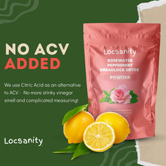 Locsanity detox powder ingredients reveal plant-based formula for gentle cleansing.