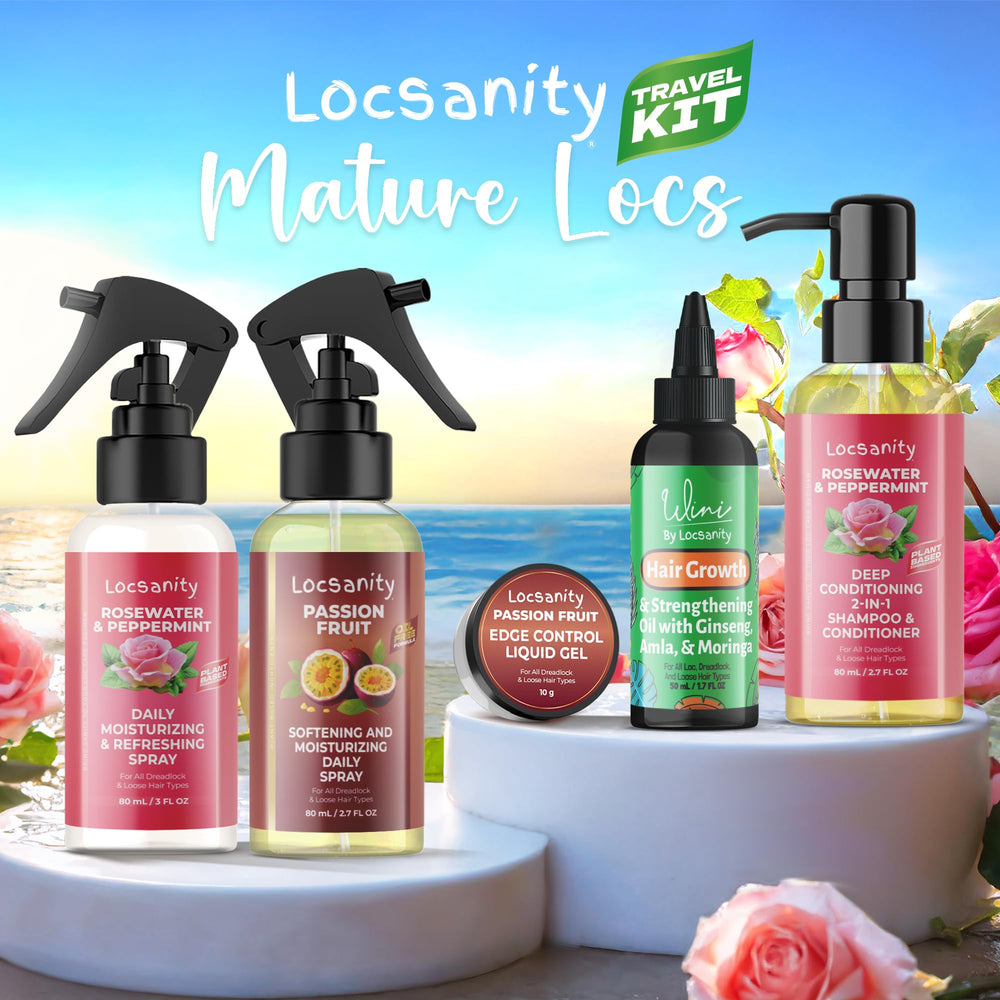 Locsanity hair oil bottle with black castor oil for lasting moisture