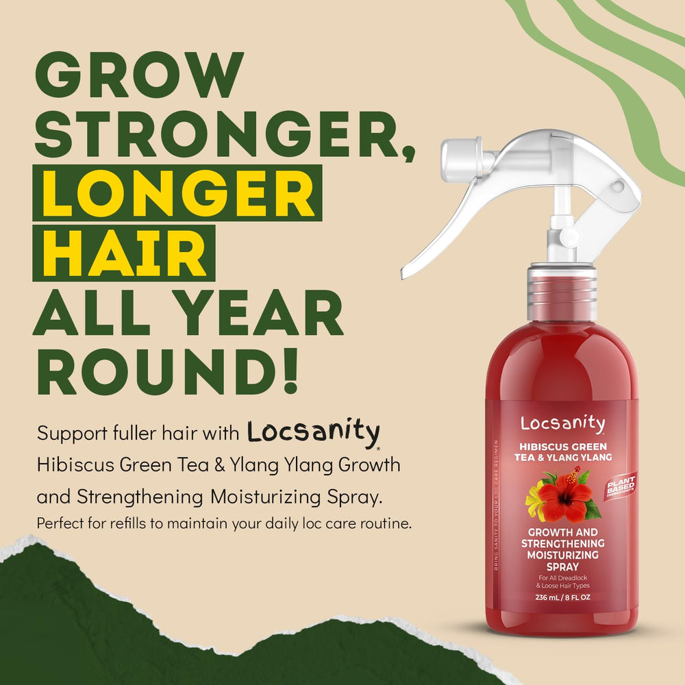 Locsanity Hibiscus Green Tea 8oz bottle ready for daily use