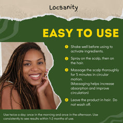 Locsanity Hibiscus Green Tea spray adds shine and bounce