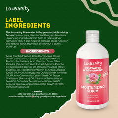Locsanity Rosewater Peppermint Serum dropper designed for easy application.