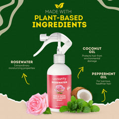 Locsanity Rosewater skin refresh delivers a light, natural glow.