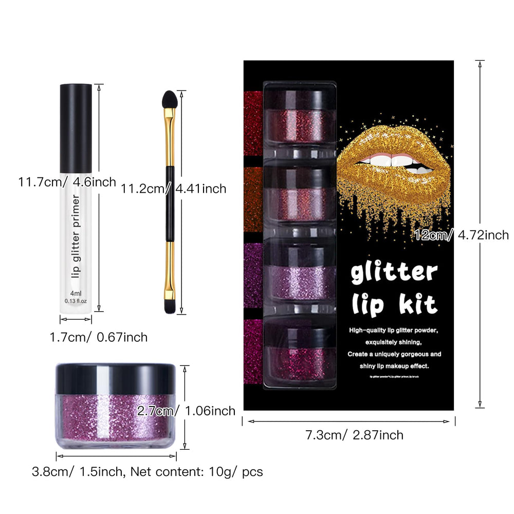 LOKFAR rose warm glitter lip powder for dazzling, long-lasting shine.