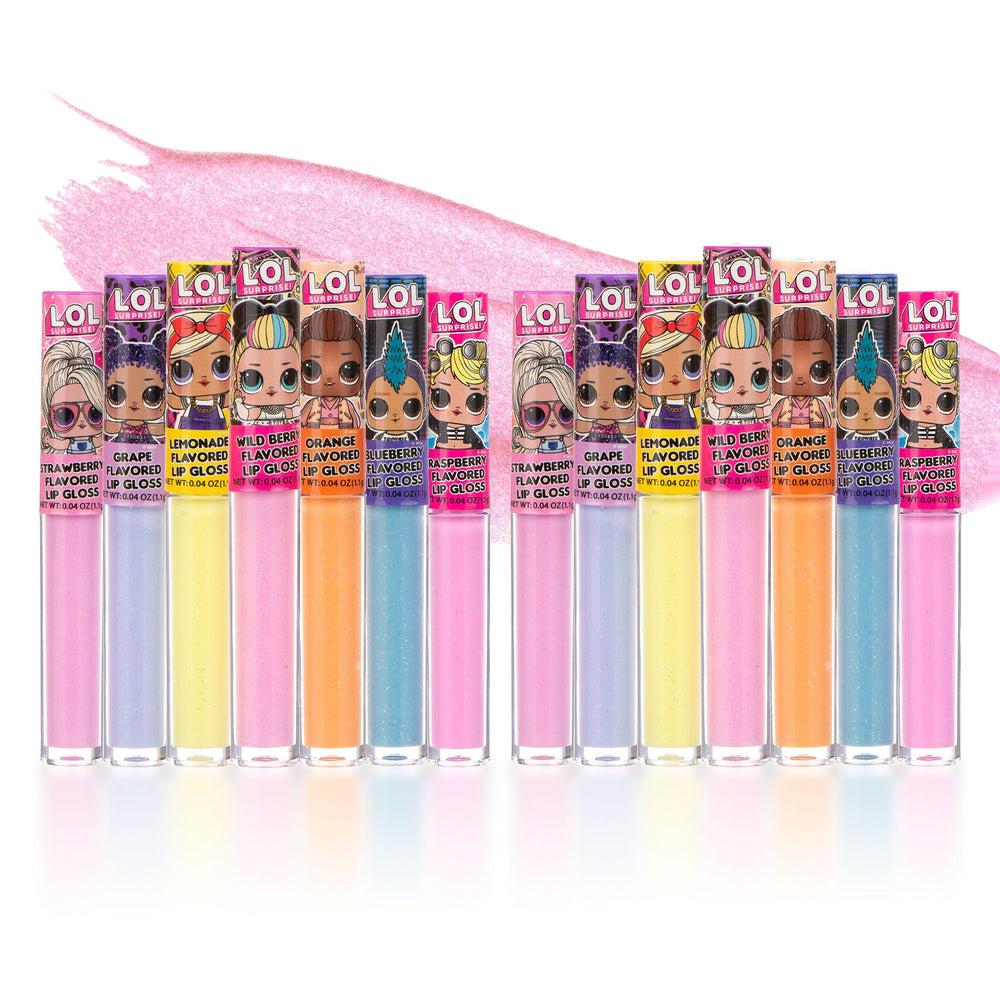 L.O.L. Surprise! 14pc lip gloss packaging, ideal for party favors.