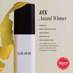 Close-up shows shiny, smooth strands after LolaVie detangler.