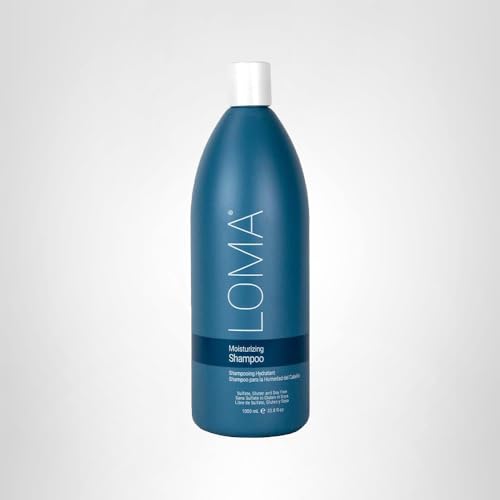LOMA Moisturizing Shampoo on bathroom shelf conveys premium, USA-made quality.
