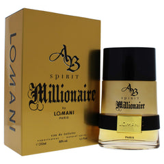 Lomani AB Spirit Millionaire label, woody spicy essence suited for night-out rituals.
