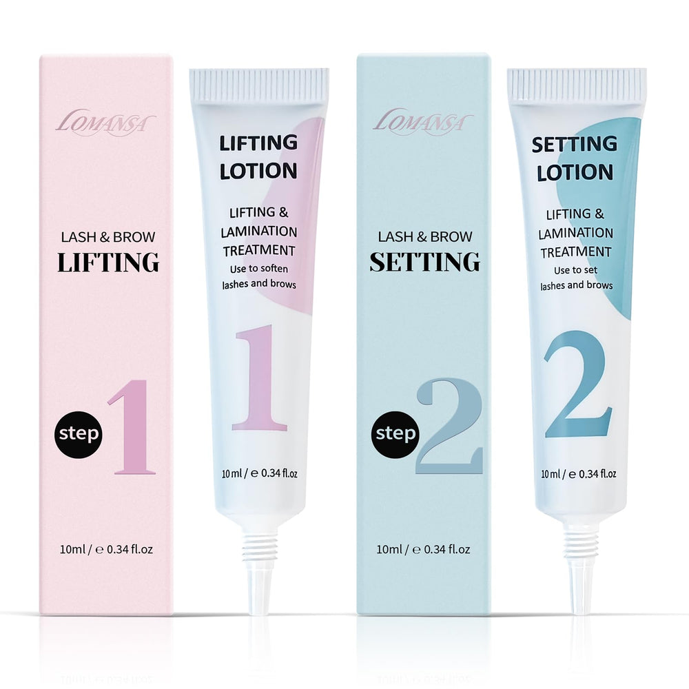 Lomansa Lash Lifting Lotion bottle close-up showing a gentle eye-safe formula.