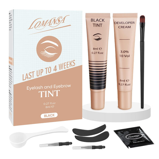 Lomansa Lash Tint Kit instant black bottle for bold, lasting lash color