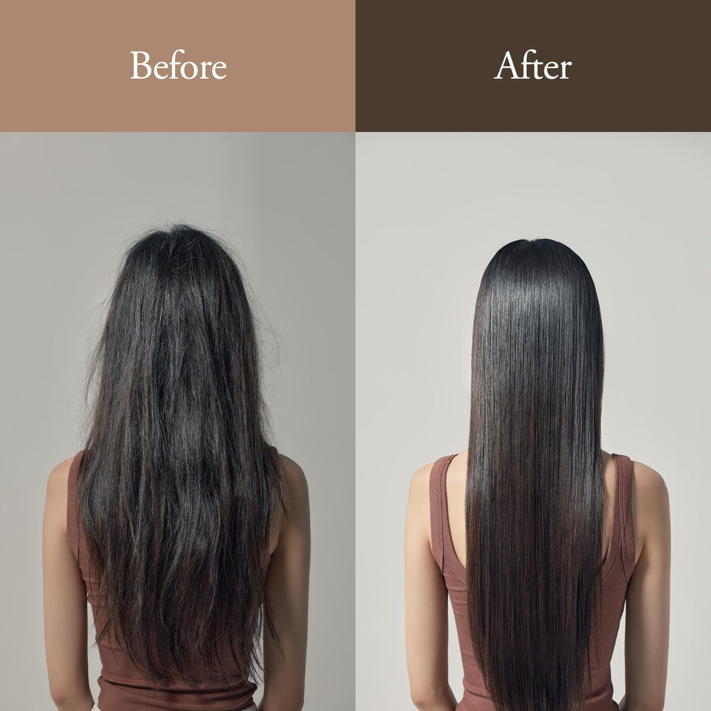 LONGTAKE Sandalwood Hair Oil gloss image shows shine and smoothness.