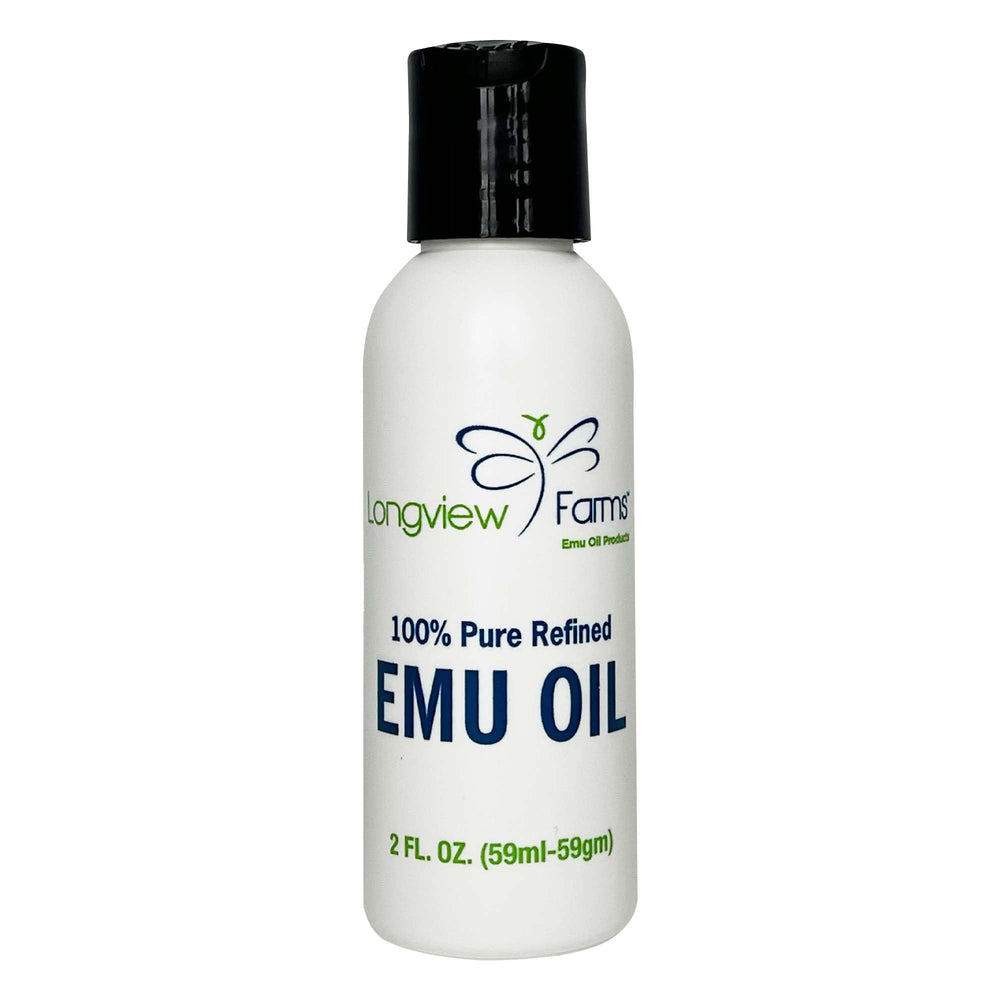 Longview Farms Emu Oil bottle for smooth, hydrated skin.