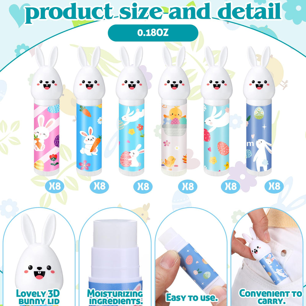 Loopeer Easter bunny lip balm tube compact for on-the-go hydration