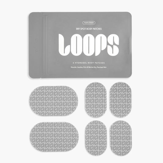 LOOPS HydraShield hydrogel body patch delivers deep hydration for dry skin and improved softness.
