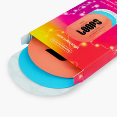 LOOPS Hydrating Hydrogel Eye Masks Kit-Red, cruelty-free packaging highlighting sustainability.