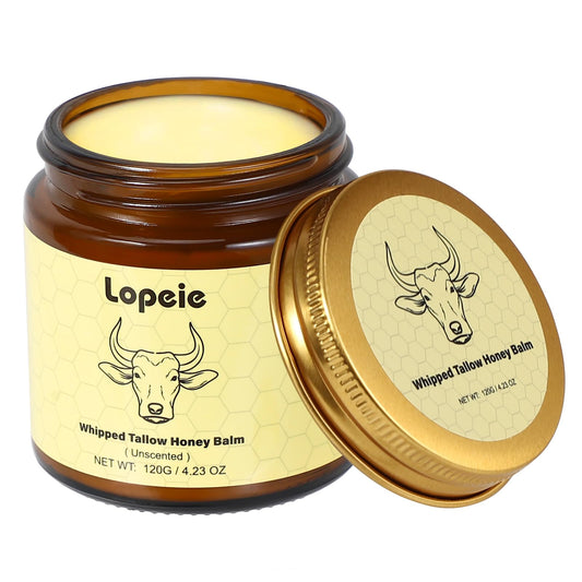 Lopeie Beef Tallow whipped moisturizer being applied for deep hydration