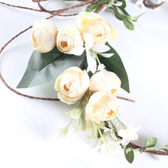 Lopsity artificial floral wreath close-up, allergy-free option for celebrations