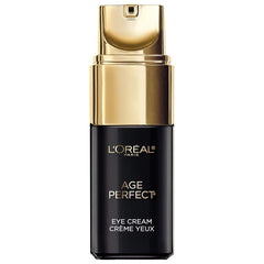 L'Oreal Paris Age Perfect Eye Cream tube close-up for daily hydration and eye-area comfort.