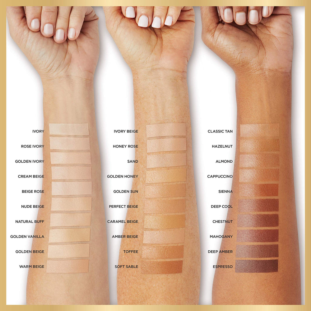 L'Oreal Paris Age Perfect Radiant Serum Foundation Beige Rose shade swatch.