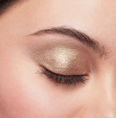Close-up of Amber Sparkle shimmer on eyelid with fine detail