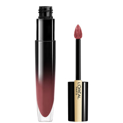 Bold red shade swatch shows vibrant one-stroke color with Brilliant Signature lip stain.