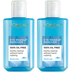 L'Oreal Paris Clean Artiste oil-free eye makeup remover bottle for gentle makeup removal