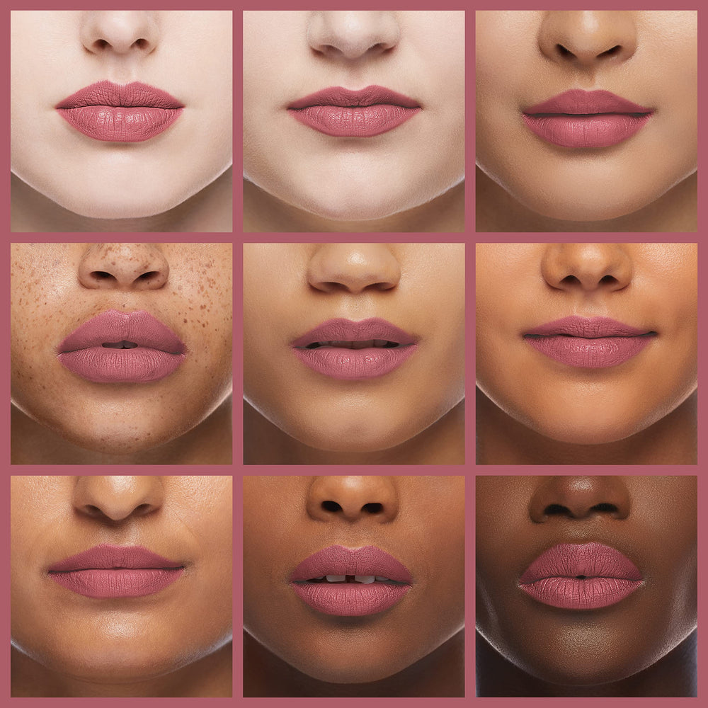 Lip close-up highlighting creamy texture and smooth application