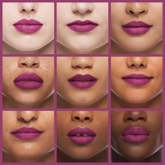 L'Oreal Paris Colour Riche Shine Gleaming Plum applying on lips in action.