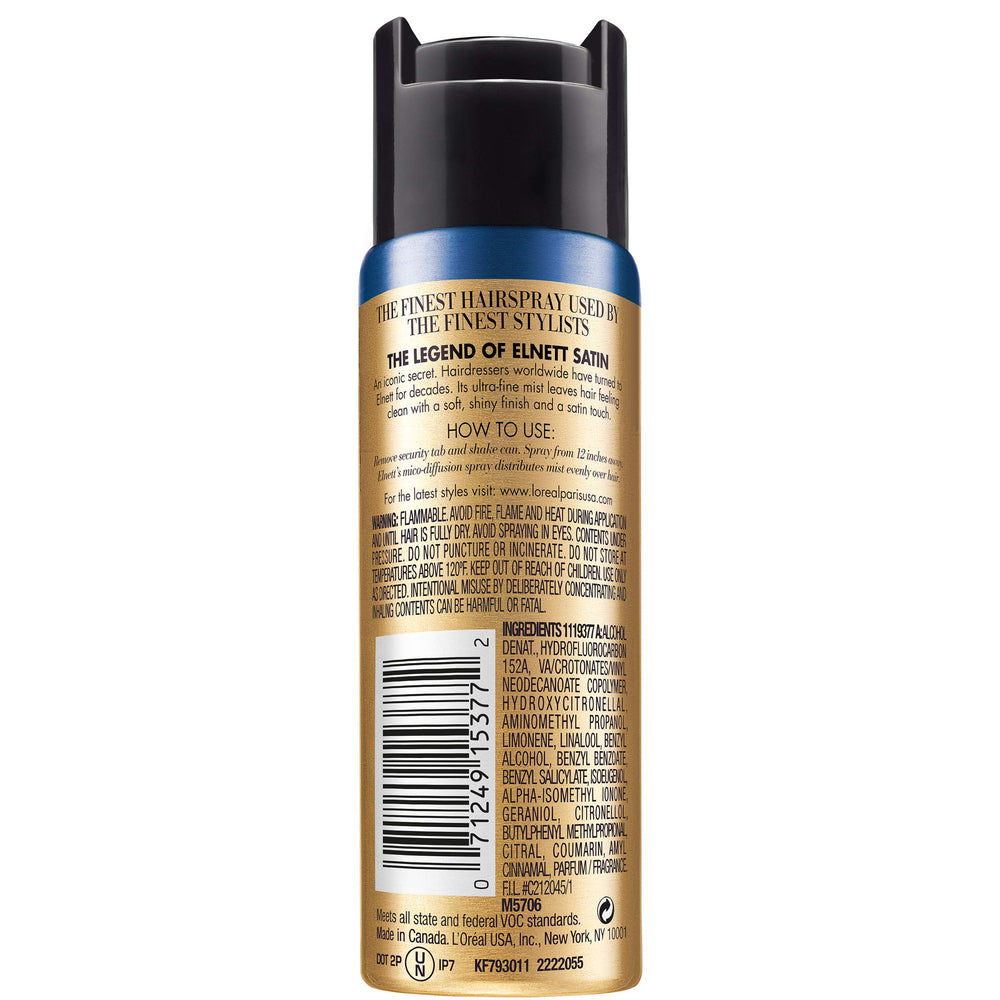 L'Oreal Paris Elnett humidity-resistant mist provides a satin finish and stay-put style.